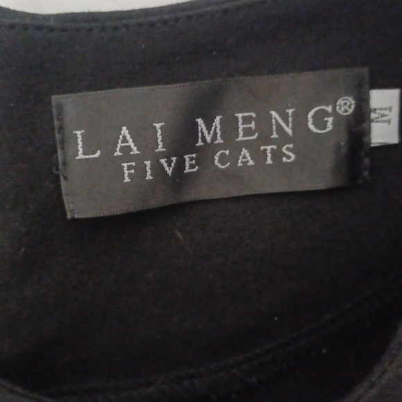 LAI MENG FIVE CATS Elegant Black Floral Embroidered Dress - Picture 12 of 13